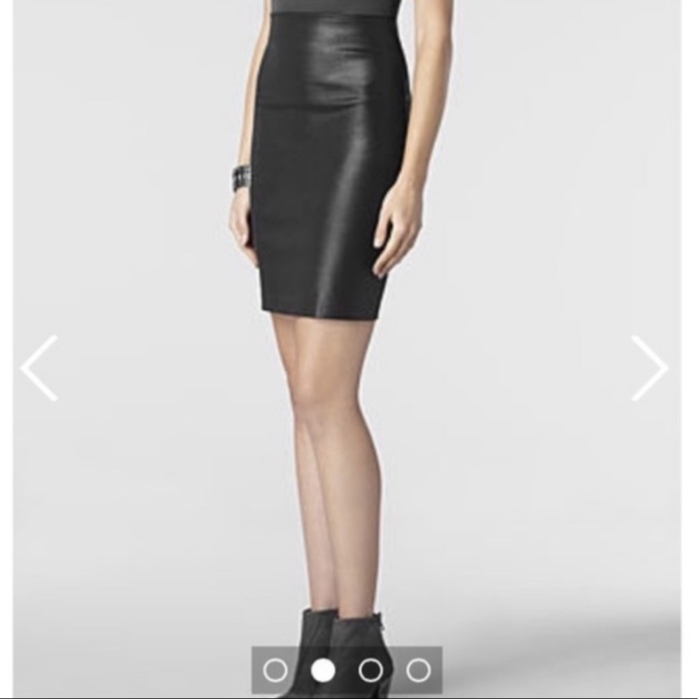 AllSaints Waxed Denim Pencil Skirt